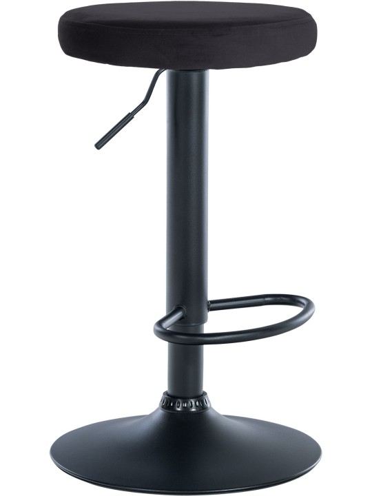 Tabouret de bar Velours Ponte, noir