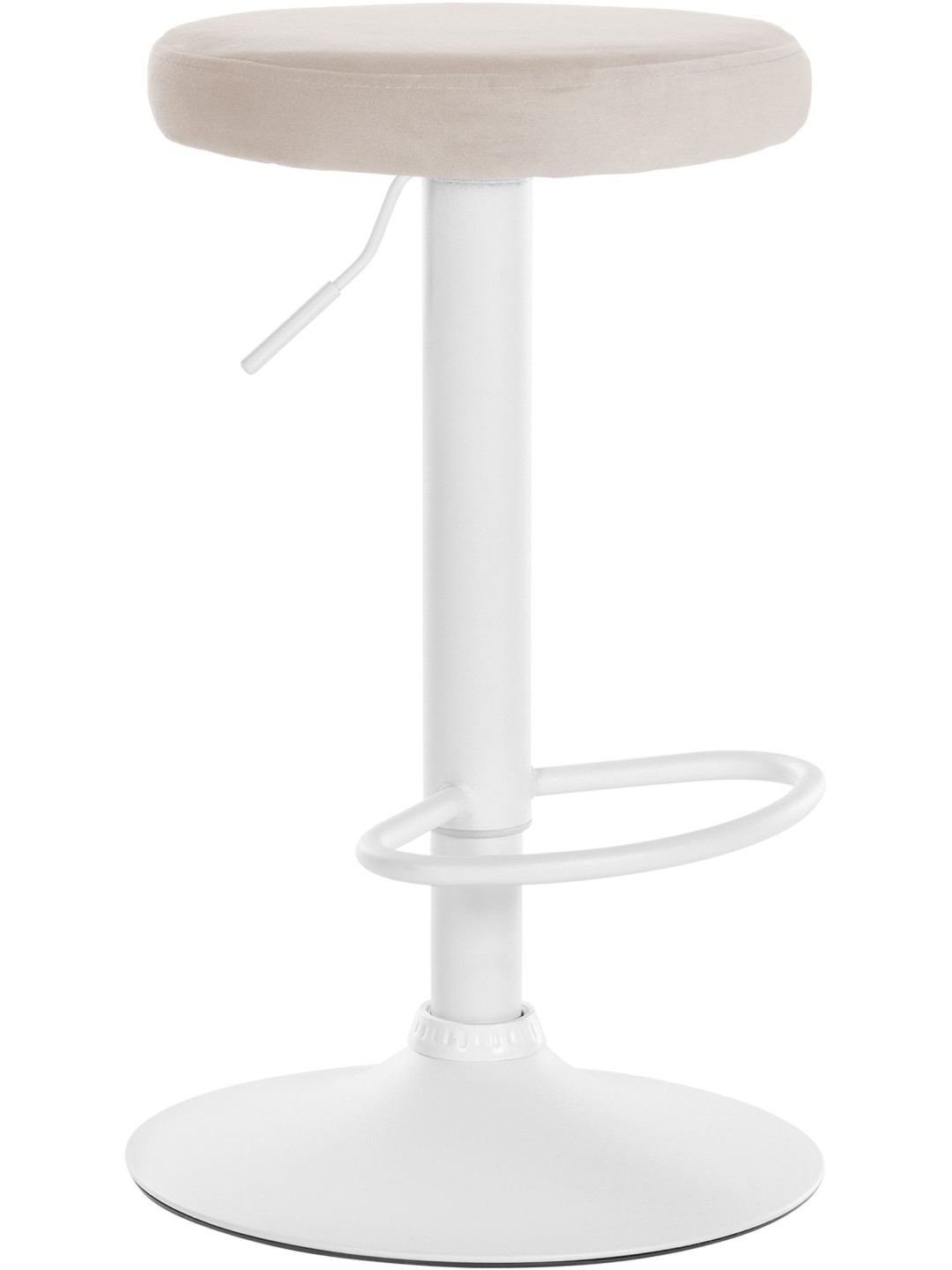 Tabouret de bar Velours Ponte, crème