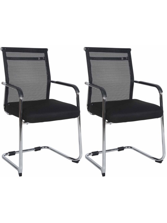 Lot de 2 chaises visiteurs Denny, chrome Lot de 2 chaises visiteurs Denny, chrome