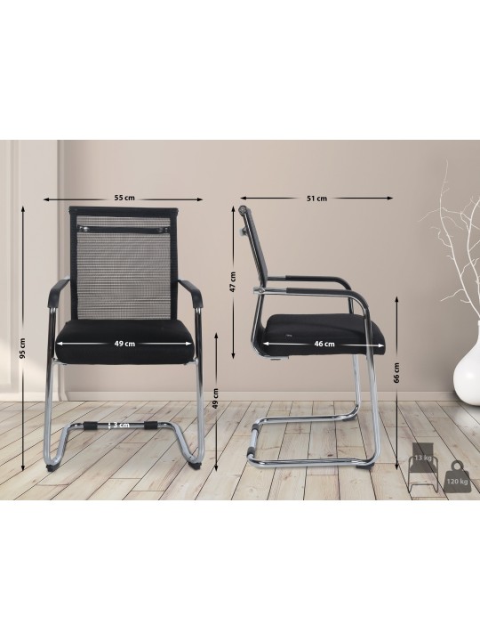 Lot de 2 chaises visiteurs Denny, chrome Lot de 2 chaises visiteurs Denny, chrome