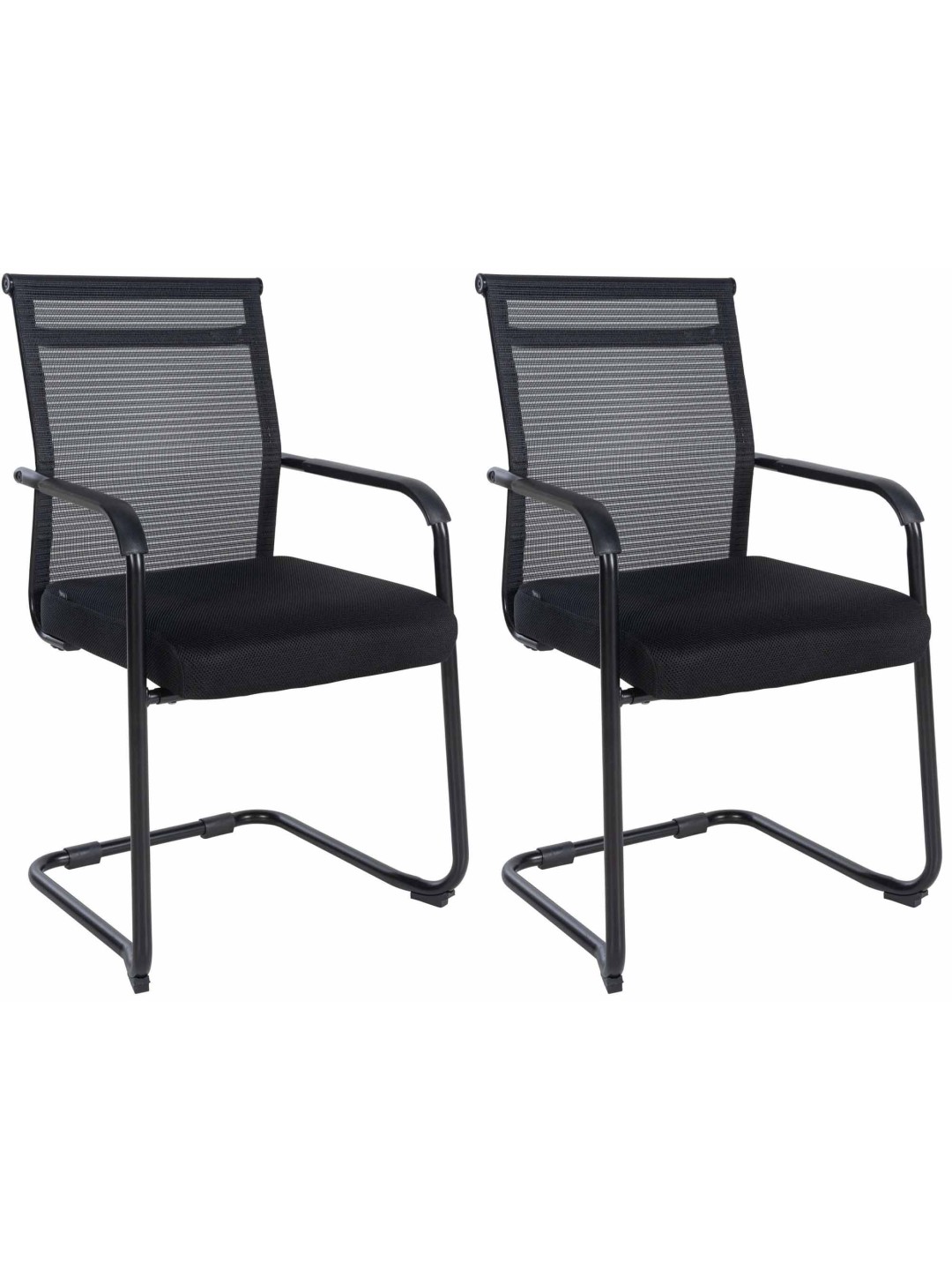 Lot de 2 chaises visiteurs Denny, noir