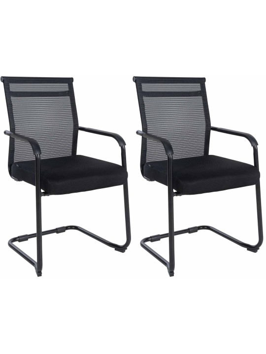 Lot de 2 chaises visiteurs Denny, noir