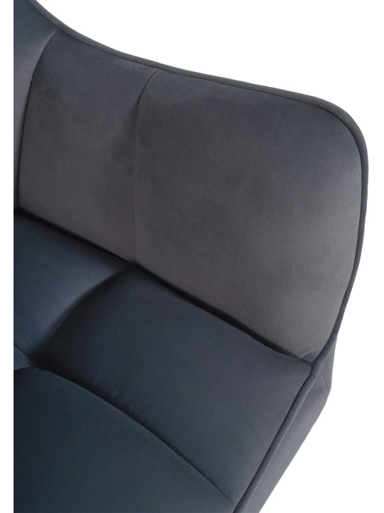 Chaise de salle à manger Swing velours acier inoxydable, gris foncé