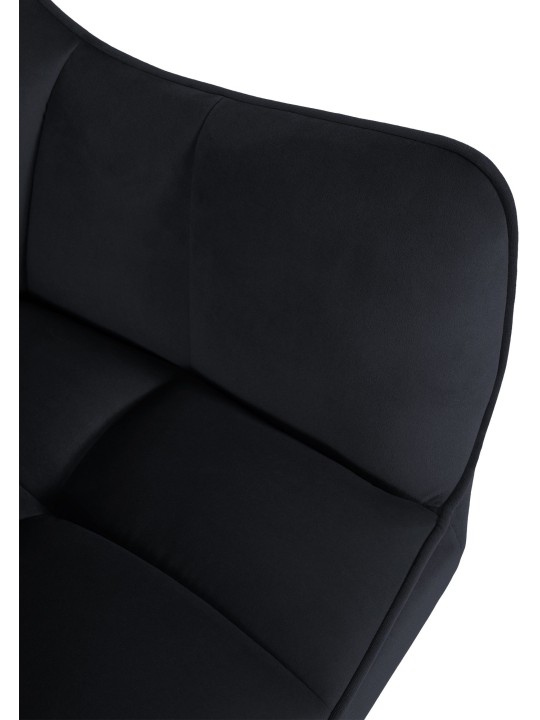 Chaise de salle à manger Swing velours acier inoxydable, noir