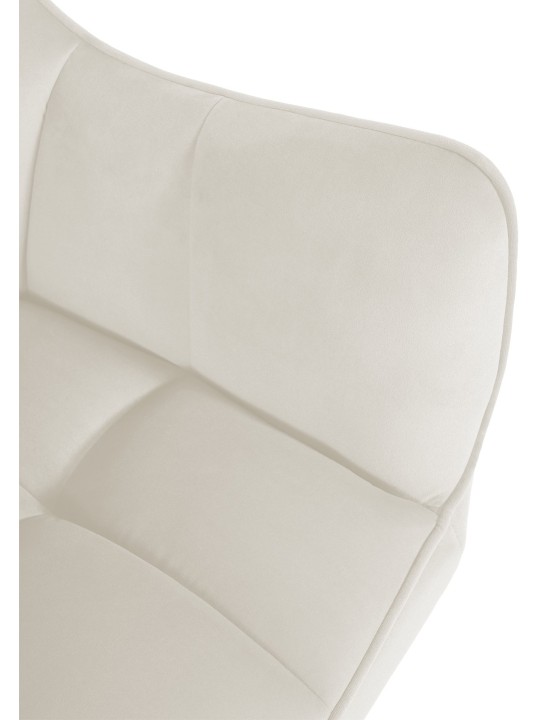 Chaise de salle à manger pivotante en velours, crème Chaise de salle à manger pivotante en velours, crème