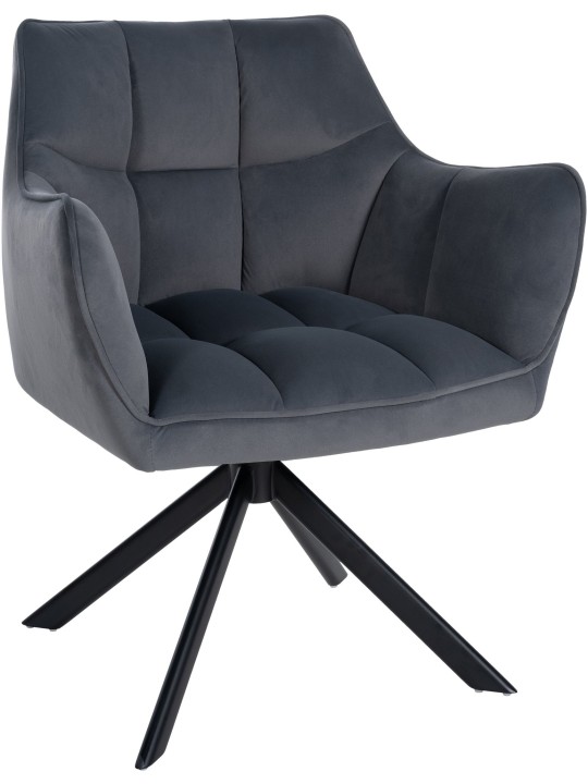 Chaise de salle à manger pivotante en velours, gris foncé Chaise de salle à manger pivotante en velours, gris foncé