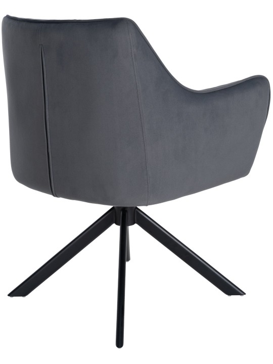 Chaise de salle à manger pivotante en velours, gris foncé Chaise de salle à manger pivotante en velours, gris foncé