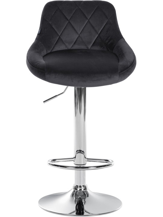 Tabouret de bar Lazio velours chrome, gris foncé Tabouret de bar Lazio velours chrome, gris foncé