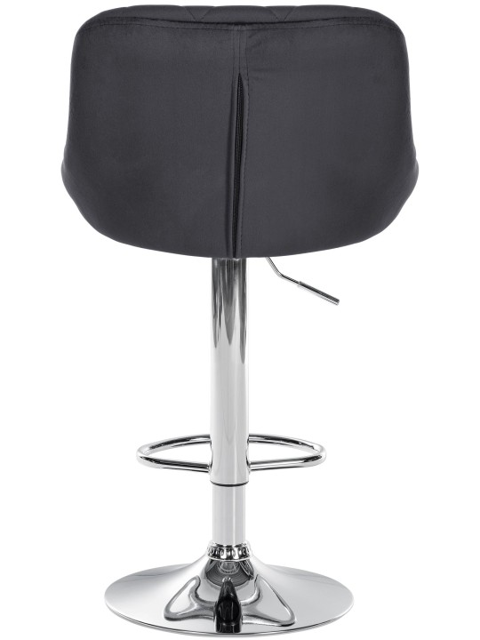 Tabouret de bar Lazio velours chrome, gris foncé Tabouret de bar Lazio velours chrome, gris foncé