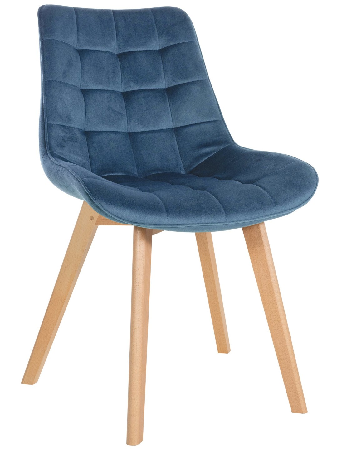 Chaise Brook velours, bleu