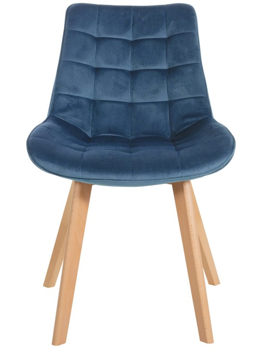 Chaise Brook velours, bleu