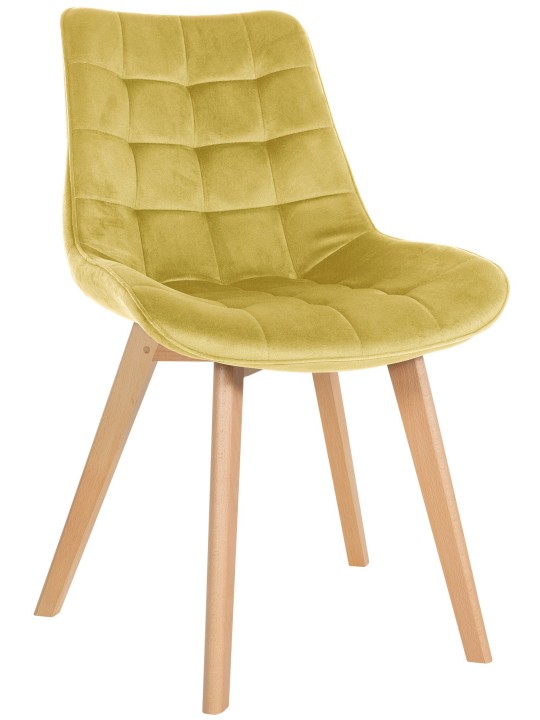 Chaise Brook velours, jaune