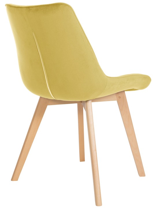 Chaise Brook velours, jaune