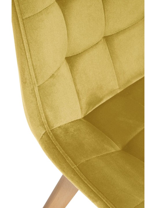 Chaise Brook velours, jaune