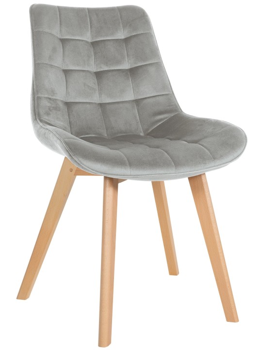 Chaise Brook velours, gris