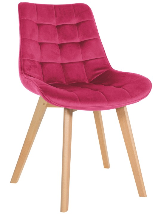 Chaise Brook velours, rouge