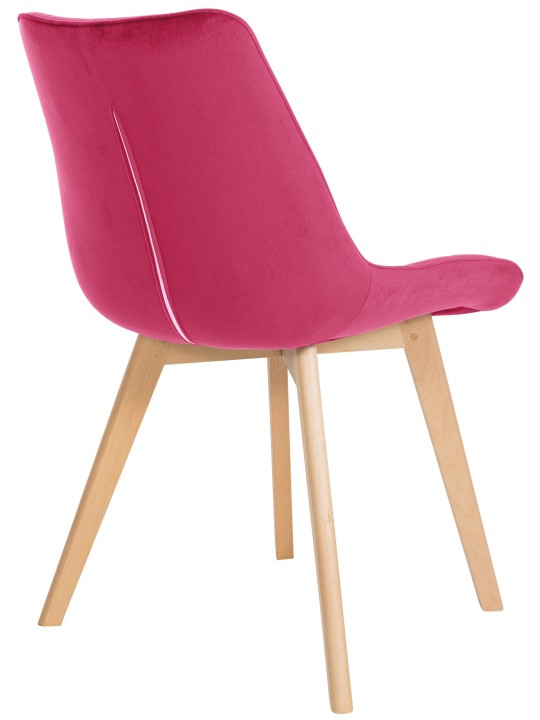 Chaise Brook velours, rouge