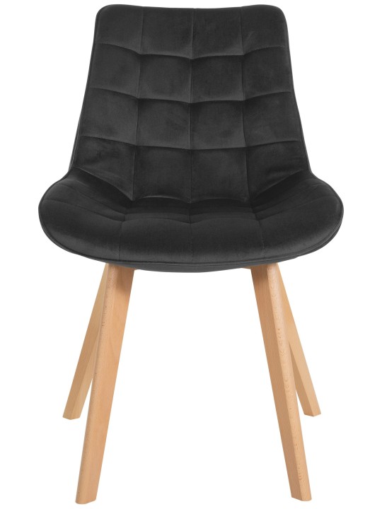 Chaise Brook velours, noir