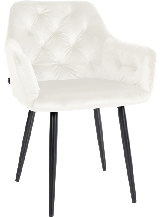 Chaise de salle à manger en velours Stanley, crème Chaise de salle à manger en velours Stanley, crème