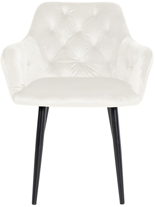 Chaise de salle à manger en velours Stanley, crème Chaise de salle à manger en velours Stanley, crème