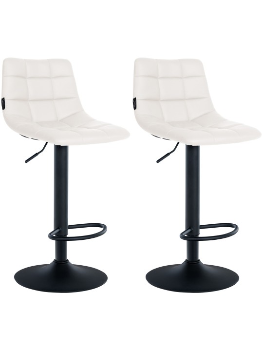 Lot de 2 tabourets de bar Jerry simili cuir, blanc