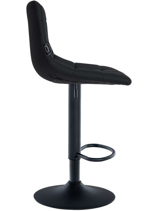 Lot de 2 tabourets de bar Jerry simili cuir, noir