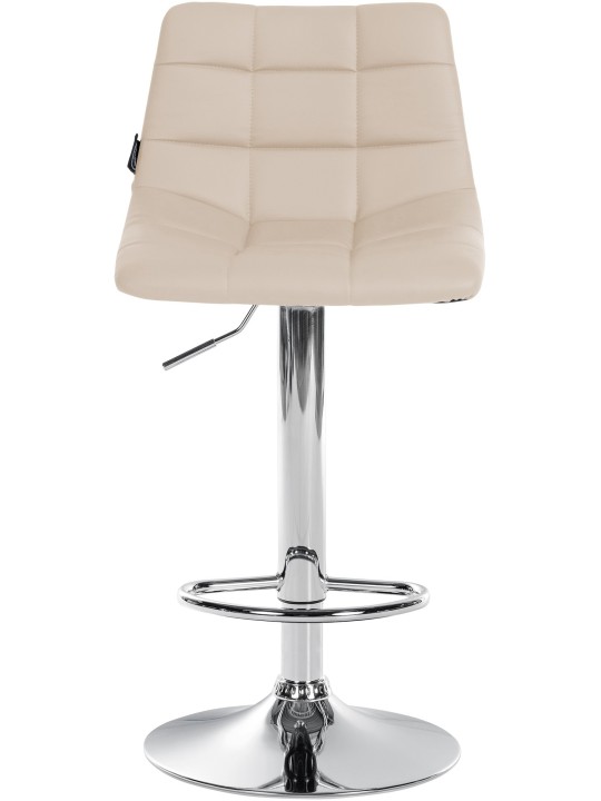 Lot de 2 tabourets de bar Jerry simili cuir chromé, crème