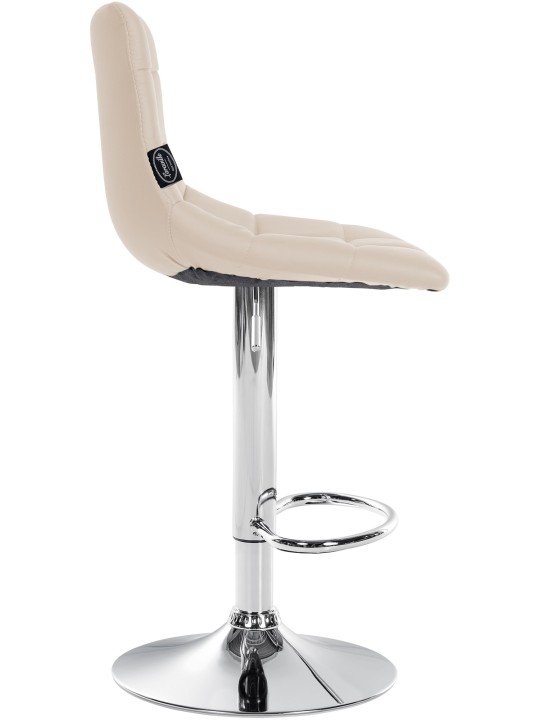 Lot de 2 tabourets de bar Jerry simili cuir chromé, crème