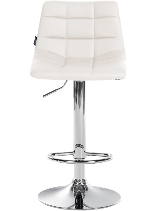 Lot de 2 tabourets de bar Jerry simili cuir chromé, blanc