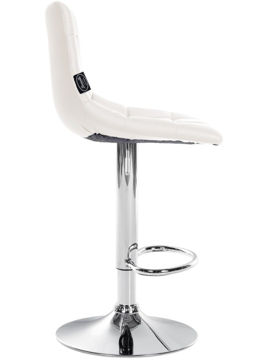 Lot de 2 tabourets de bar Jerry simili cuir chromé, blanc