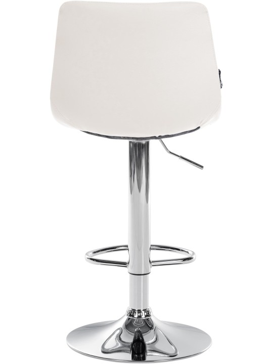 Lot de 2 tabourets de bar Jerry simili cuir chromé, blanc