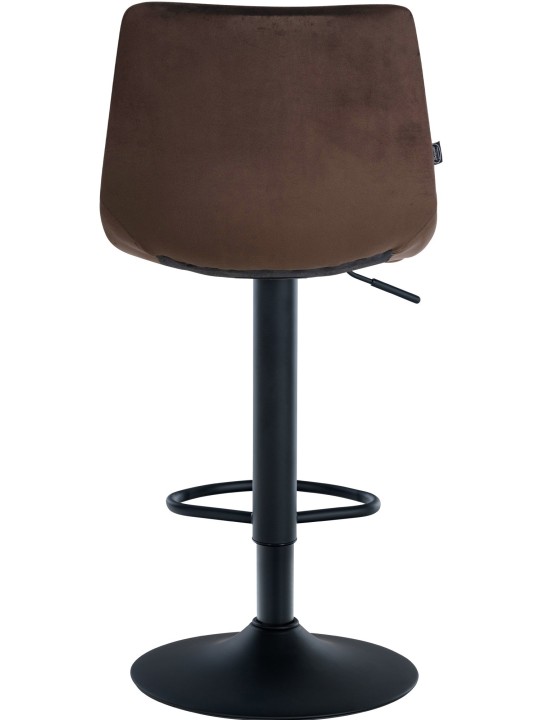 Lot de 2 tabourets de bar Jerry velours, brun