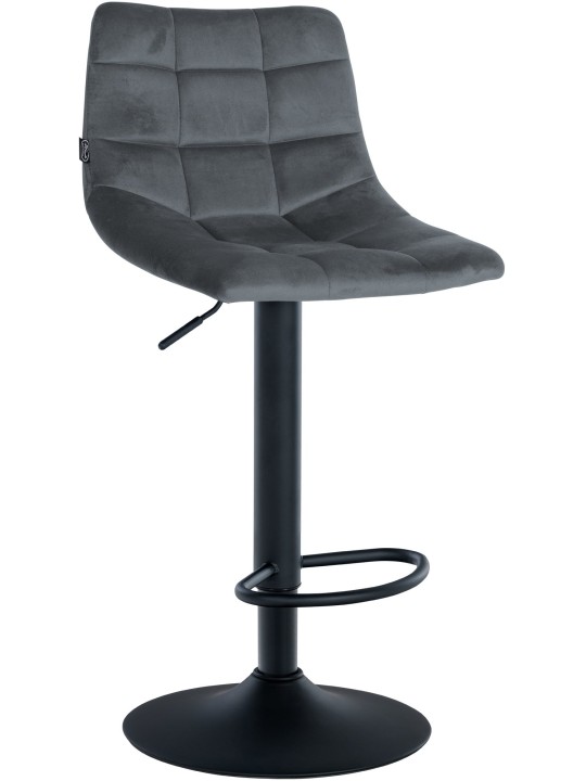 Lot de 2 tabourets de bar Jerry velours, gris foncé Lot de 2 tabourets de bar Jerry velours, gris foncé