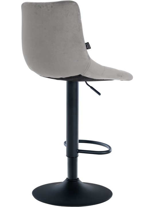 Lot de 2 tabourets de bar Jerry velours, gris