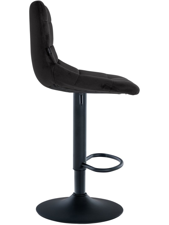 Lot de 2 tabourets de bar Jerry velours, noir