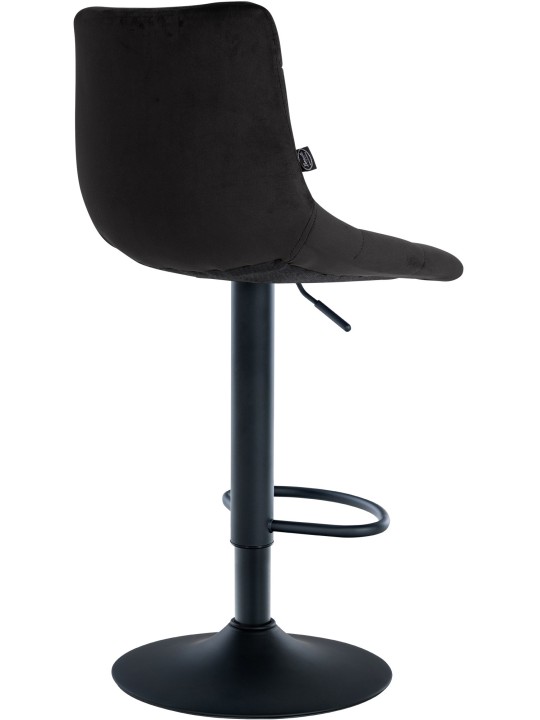 Lot de 2 tabourets de bar Jerry velours, noir