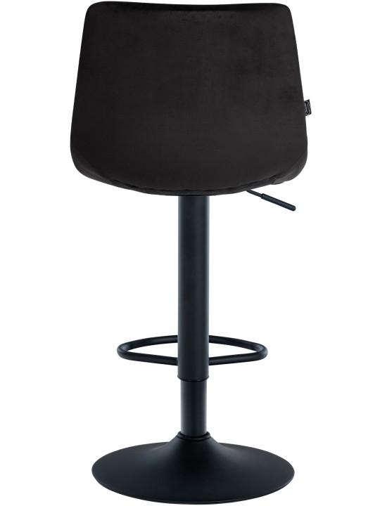 Lot de 2 tabourets de bar Jerry velours, noir