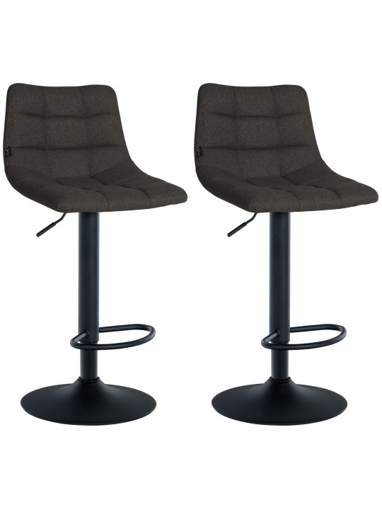 Lot de 2 tabourets de bar Jerry tissu, gris foncé Lot de 2 tabourets de bar Jerry tissu, gris foncé