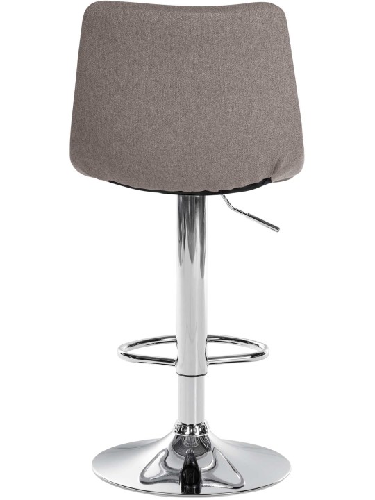 Lot de 2 tabourets de bar Jerry tissu chrome, gris