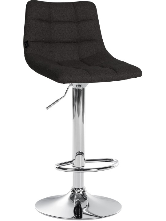 Lot de 2 tabourets de bar Jerry tissu chrome, noir