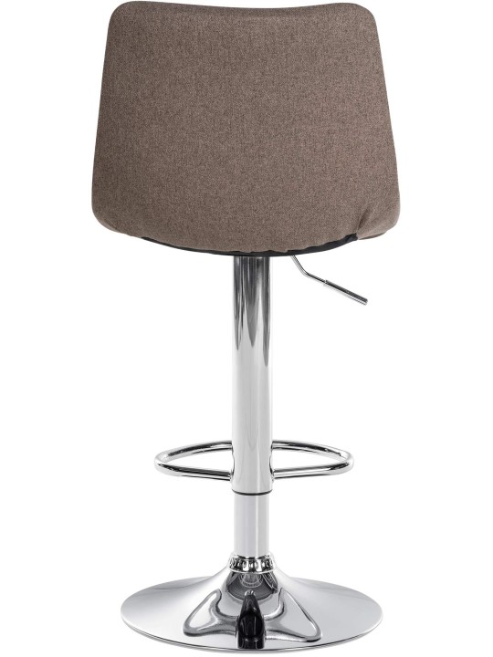 Lot de 2 tabourets de bar Jerry tissu chrome, taupe