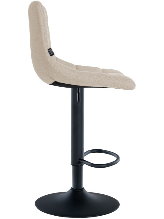 Lot de 2 tabourets de bar Jerry tissu, crème