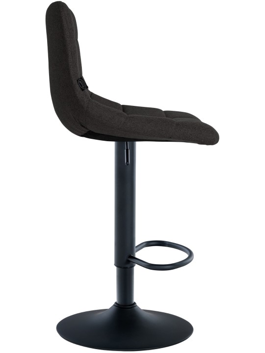 Lot de 2 tabourets de bar Jerry tissu, noir