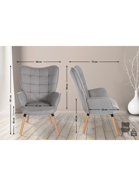 Fauteuil Garding tissu, gris Fauteuil Garding tissu, gris