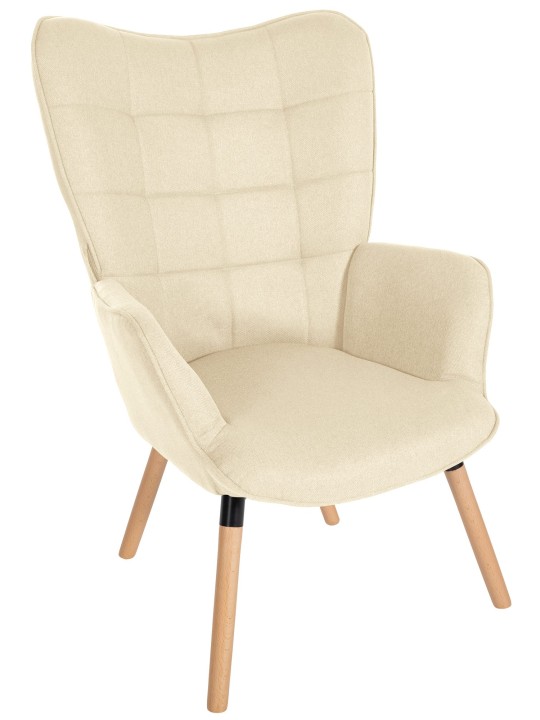 Fauteuil Garding tissu, crème