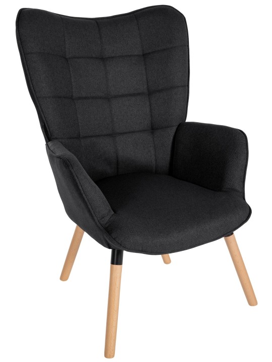 Fauteuil Garding tissu, noir