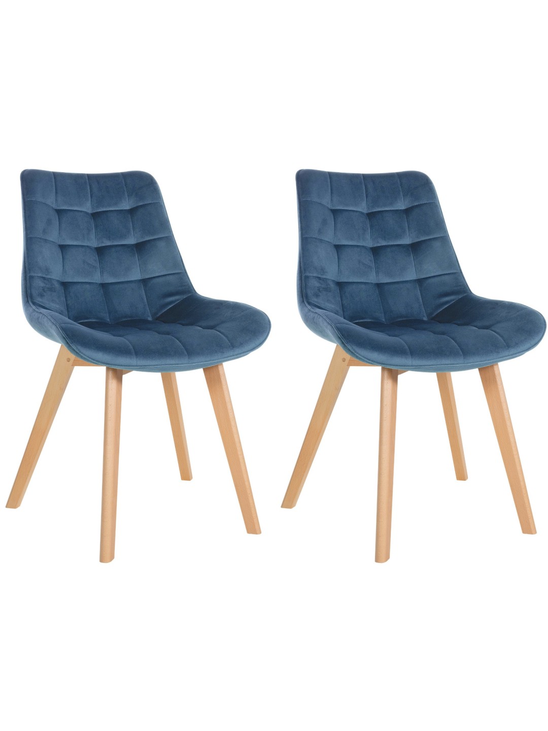 Lot de 2 chaises Brook velours, bleu