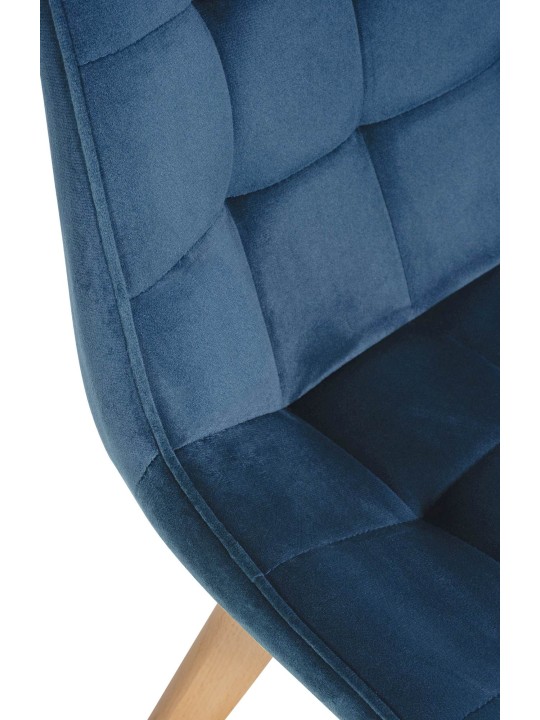 Lot de 2 chaises Brook velours, bleu