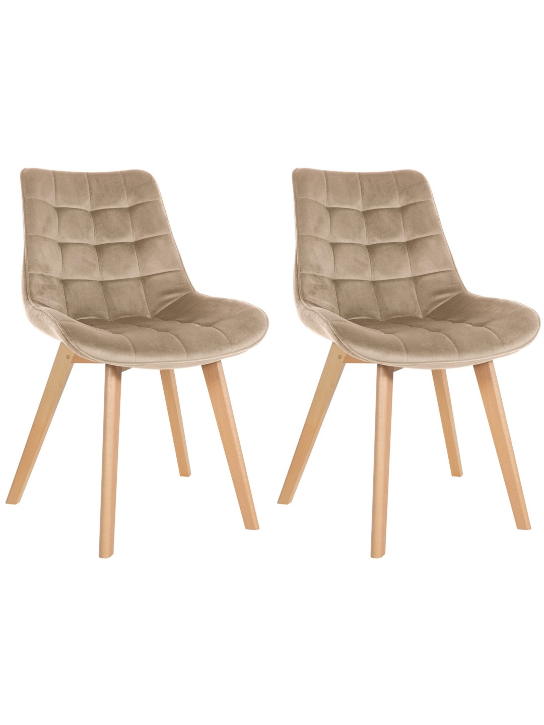 Lot de 2 chaises Brook velours, brun