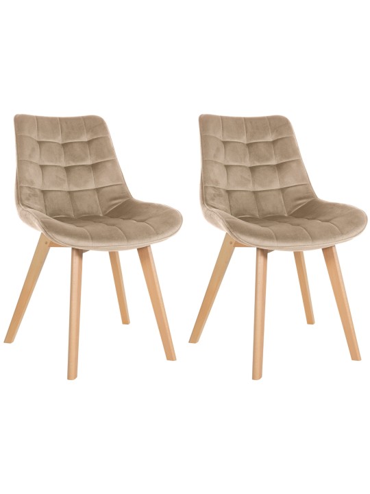 Lot de 2 chaises Brook velours, brun